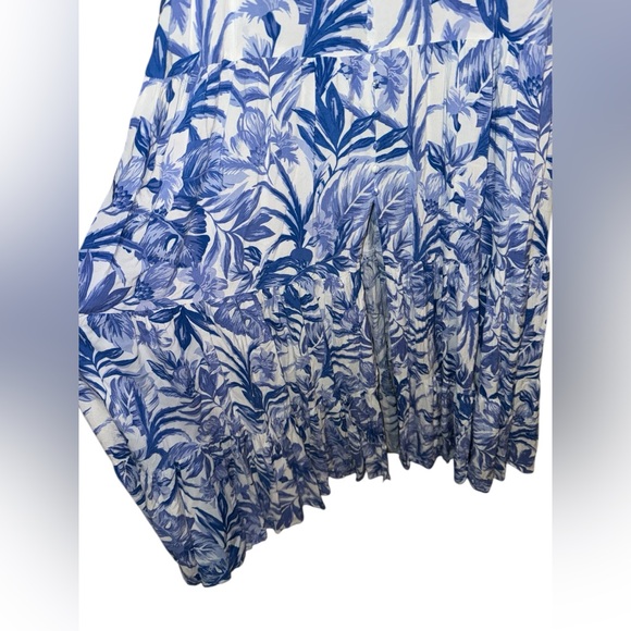 Seven Wonders Kiah Maxi Dress- Blue Floral Tropical cutout Sz XXL 12 - Picture 8 of 16